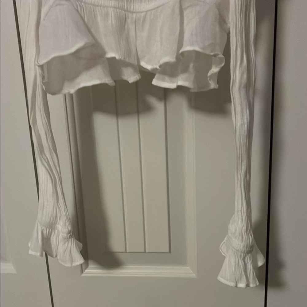 White Ruffled Top - Picture 5 of 5